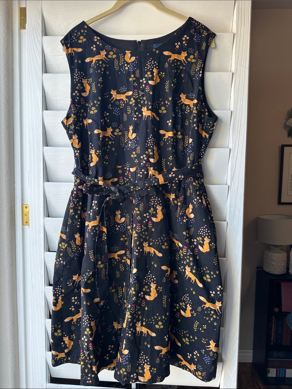 Princess Highway ModCloth Fox Print Mod Novelty Vintage Dress 16